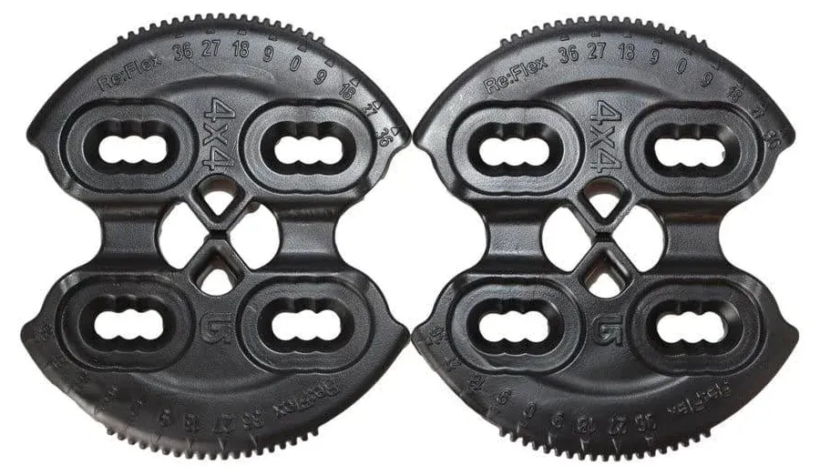 New 4x4 Snowboard 4 Hole and ICS Multi Round Disc's Black(Pair)