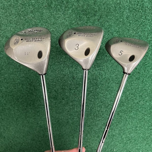 Callaway Big Bertha Warbird 11 Driver 3 & 5 Fairway Woods Memphis 10 Steel MRH