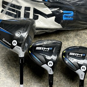TaylorMade SIM2 MAX Set Driver, 3-Wood, 5-Wood Ventus Regular Flex RH NEW