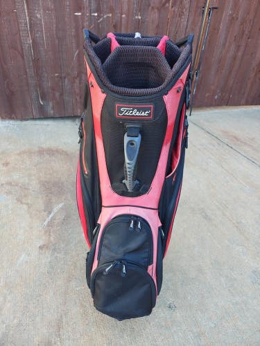 Titleist 14 Full Divider Golf Cart Bag Black/Red/White
