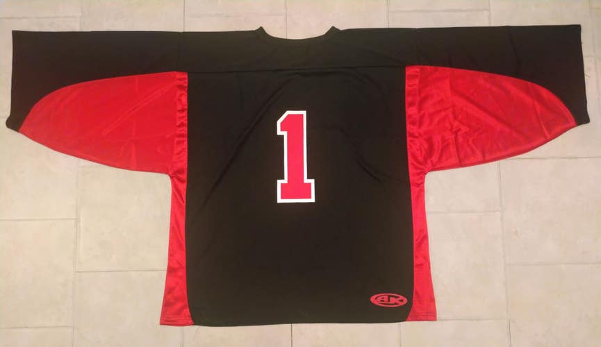 H7100 Hockey Goalie Jersey - 4XL -Black/Red - New