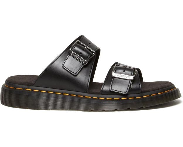 Dr. Martens Josef 31570001 Sandals Women's L8 Black Leather Buckle Slide VER1366