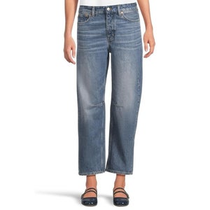 Madewell The Darted Jeans Women's 29 Blue Denim Medium Wash Barrel-Leg DDR2220