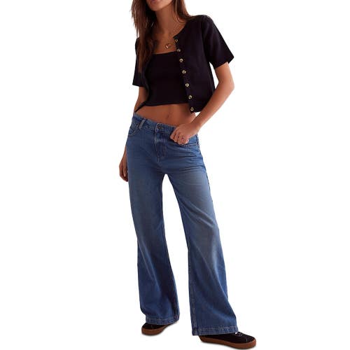 Free People Stride Jeans Women's 26 Walk Away Denim Stretch Wide Leg JDM2664