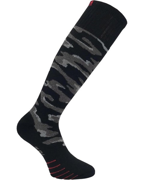 Eurosock Snowbase Men XL Black Gray Camouflage Cushion Knee Socks 2-Pack GBO2332