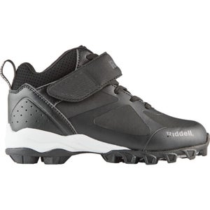 Riddell Matador Youth US 2 Black White Hook and Loop Football Cleats HAWK2628