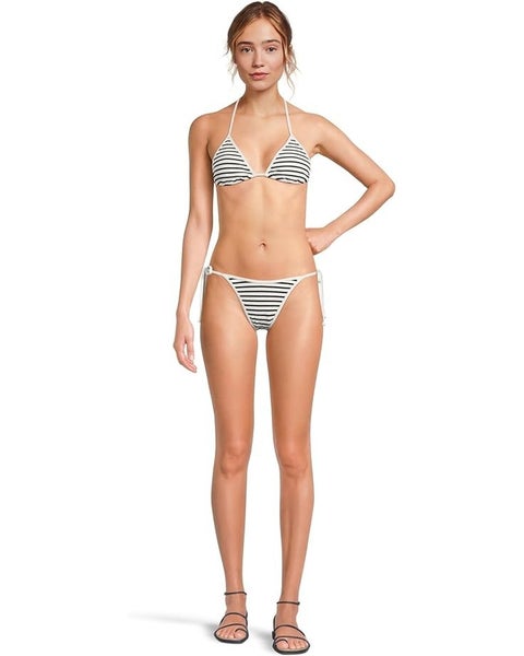 L*Space Levy Bikini Bottom Women's Medium Sail Along Striped Tie-Sides DDR2223