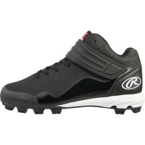 Rawlings Performance Mid 169993 Men's 10 Black Lace Up Baseball Cleats HAWK2571