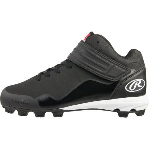 Rawlings Performance Mid 169993 Men's 10 Black Lace Up Baseball Cleats HAWK2571