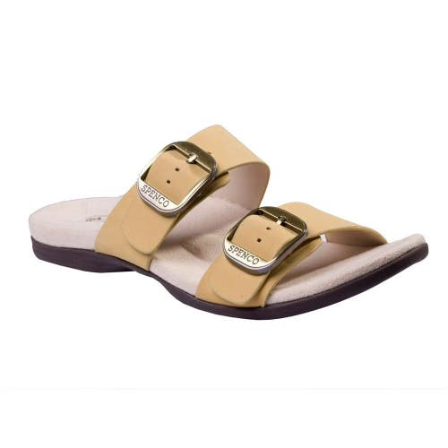Spenco Vista Sandals Women's US 9 Yellow Leather Arch Support Slip On HAWK2230
