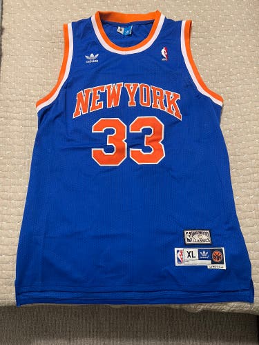 Adidas Patrick Ewing New York Knicks NBA Jersey XL Blue Hardwood Classics