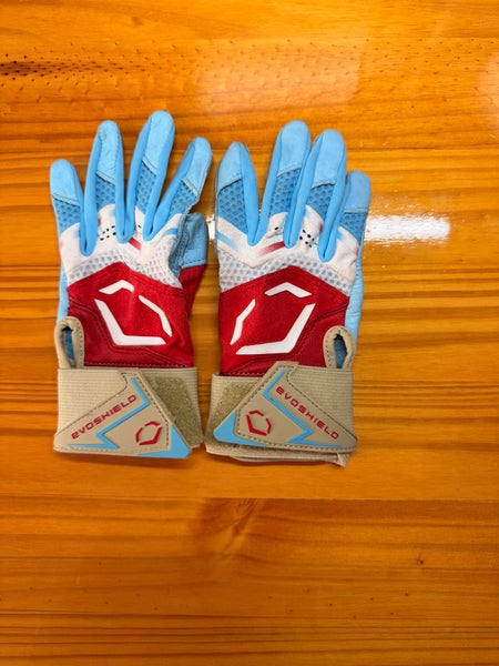 Youth X-SRZ Red, White & Ice Carbyne Batting gloves with strap (Used)