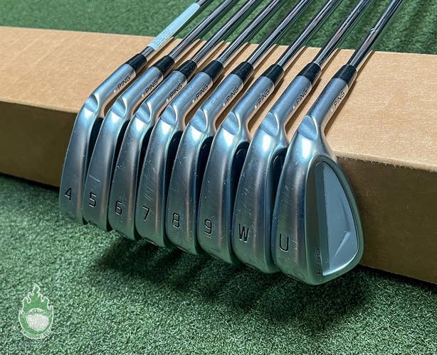 Used RH Ping White Dot i230 Irons 4-PW/UW X100 TI Extra Stiff Steel Golf Set