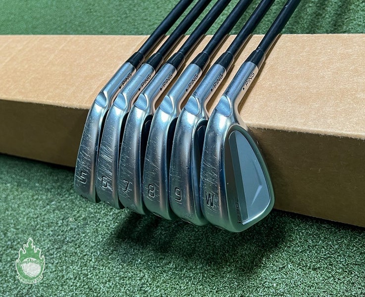 Used RH Ping Black Dot i230 Irons 5-PW Alta CB AWT Stiff Flex Graphite Golf Set
