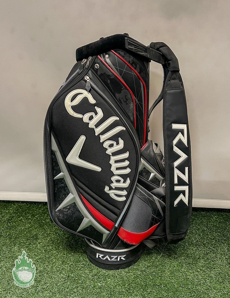 Used Callaway RAZR 6-Way Black Golf Staff Bag Embroidered w