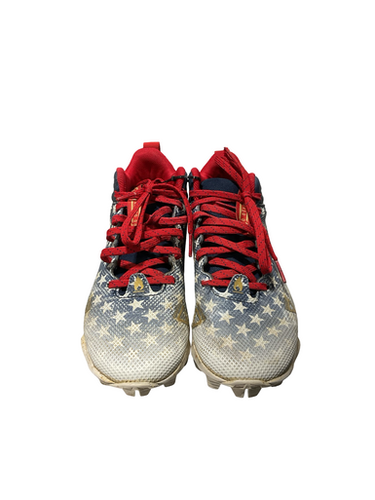 Used Under Armour USA BB BB/SB Cleats Red And Navy Blue Junior 04 11834-S000045953