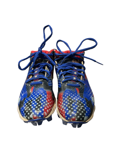 Used Under Armour USA BB CLEAT BB/SB Cleats Red And Navy Blue Junior 04 11834-S000046484
