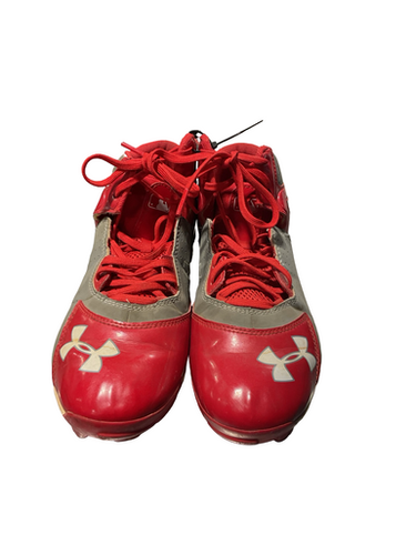 Used Under Armour AUTHENTIC COLLECTION BB/SB Cleats Grey And Red Junior 06 11834-S000046513