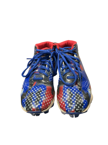 Used Under Armour RWB CLEATS BB/SB Cleats White/Red/Navy Junior 04.5 11834-S000046523