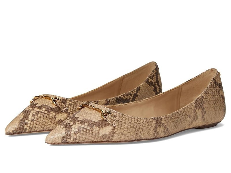 Sam Edelman Nori Flats Women's US 8 Light Oak Multi Leather Pointed Toe HAWK2611