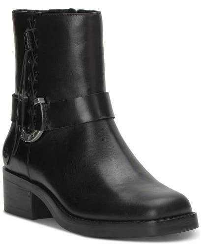Lucky Brand Kamany Boots Women's US 10 Balck Leather Square Toe Bootie LION475