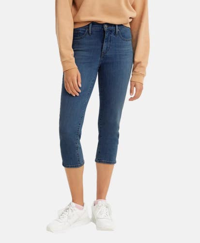 Levi's 311 Capri Jeans Women's 31 Blue Denim Shaping Skinny Leg Cropped DDR2734