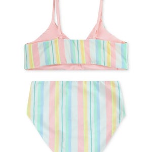 Hurley 2-Piece Bikini Set Girl 14 Multi Reversible Triangle Top Swimwear JDM2674