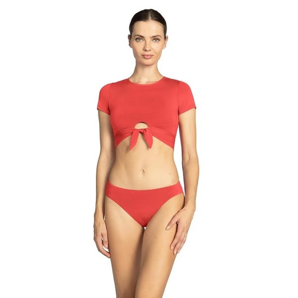 Robin Piccone Ava Bikini Bottom Women's Medium Guava Swimwear Beach JDM2793