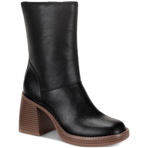 Sun + Stone Aleenn 10017766900 Boots Womens 10 Black Square Toe Mid-Calf LION349