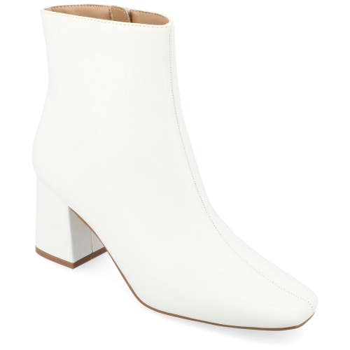 Journee Collection Haylinn Boots Women's US 8.5 White Square Toe Bootie LION5