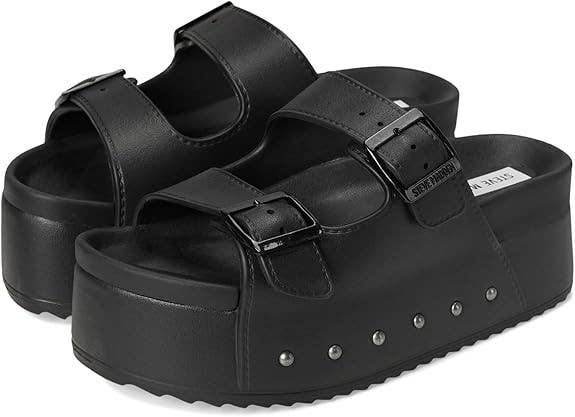 Steve Madden Kali Sandals Women's US 9 Black Adjustable Strap Slip-On HAWK2545