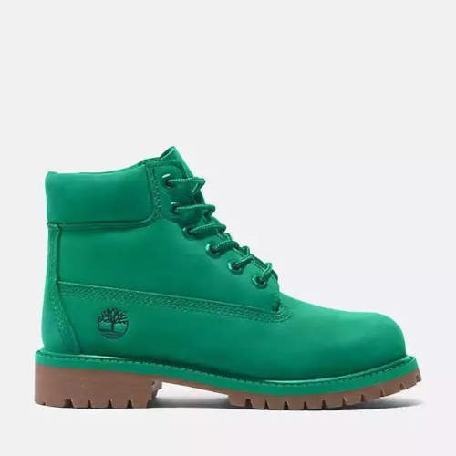 Timberland Premium TB0A6C1MJ30 Boots Kids 6 Green Leather 6" Waterproof GBNC302