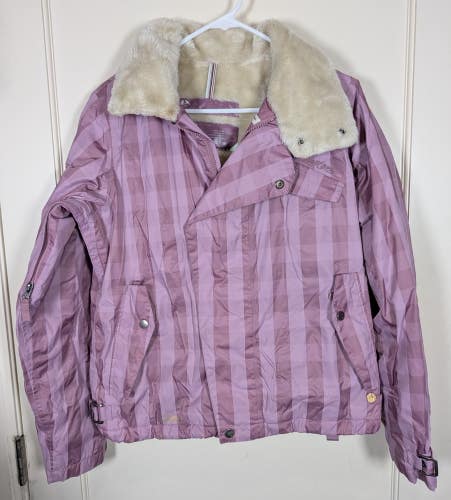 Burton Duchess Insulated Jacket Womens M Ski Snowboard Hooded Faux Fur Lining