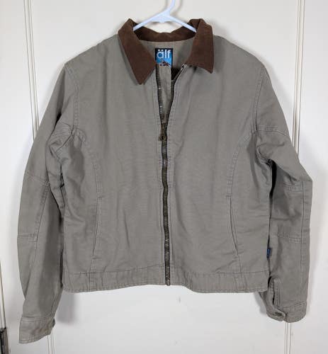 Kuhl Alf Canvas Full Zip Jacket Khaki Tan Women's Size: M Cropped