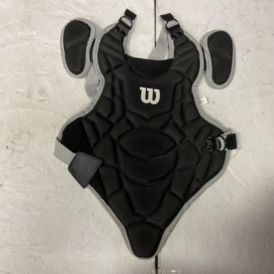 Used Wilson YTH Catchers Chest Protector Silver And Black Youth 11855-S000199188