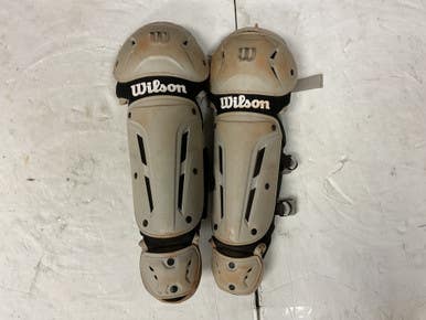 Used Wilson YTH Catchers Leg Guards White And Black Youth 11855-S000199187
