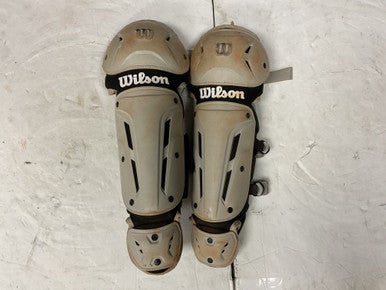 Used Wilson YTH Catchers Leg Guards White And Black Youth 11855-S000199187