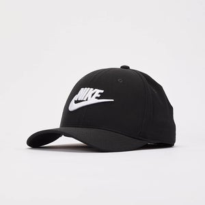 Nike Rise Structured SwooshFlex Futura Cap Men's Black Embroidered Logo DAB89