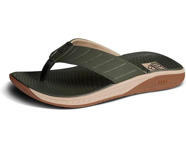 Reef The Deckhand CJ5728 Flip Flop Sandals Men's 8 Olive Water Friendly DAB130