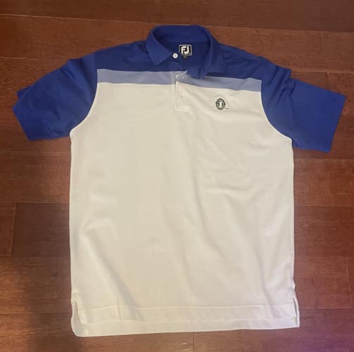 Footjoy Golf Polo Shirt Men Large Stonewall Links Club Cow Logo Athletic Fit