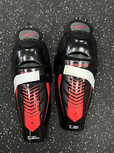 Used Bauer LIL SPORT Youth Shin Guards Black 9" 11849-S000036795