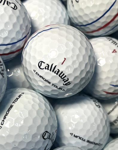 24 Near Mint AAAA White Callaway Chrome Tour Used Golf Balls