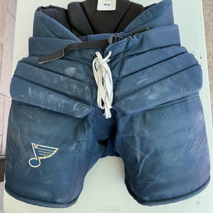 Colton Ellis Blues Bauer Pro Spec Large Hockey Goalie Pants Pro Stock (Used) 91743