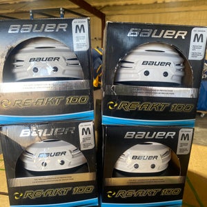 Bauer Re-Akt 100 Pro Stock Hockey Helmet Medium White 3484