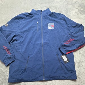 2XL Fanatics New York Rangers Authentic Pro Rink Full-Zip Coaches Jacket
