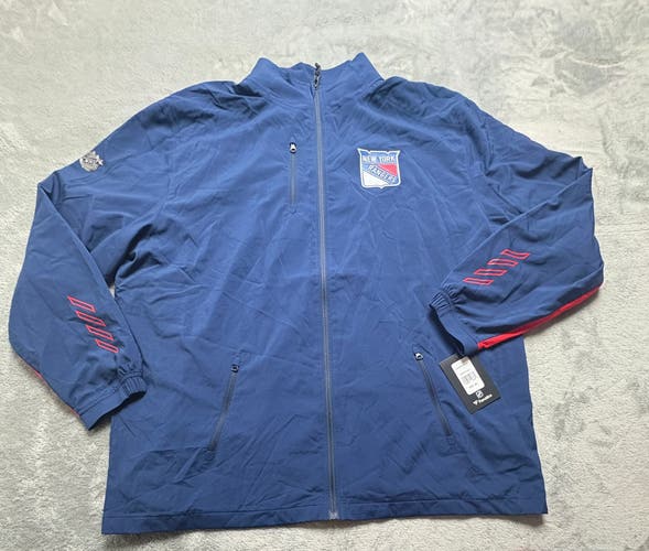 2XL Fanatics New York Rangers Authentic Pro Rink Full-Zip Coaches Jacket