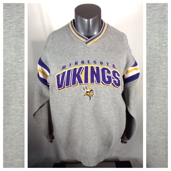 Vintage Minnesota Vikings Sweatshirt (Med) Embroidered Knit NFL Crewneck