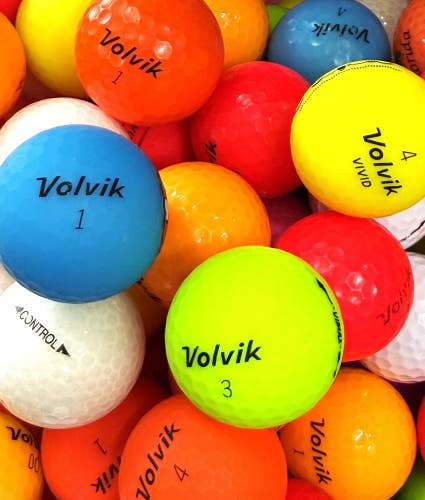 50 Near Mint AAAA Volvik Colored Used Golf Balls....Vivid and Asst. Color