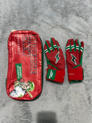 Red Youth Small Bruce Bolt Batting Gloves (New)