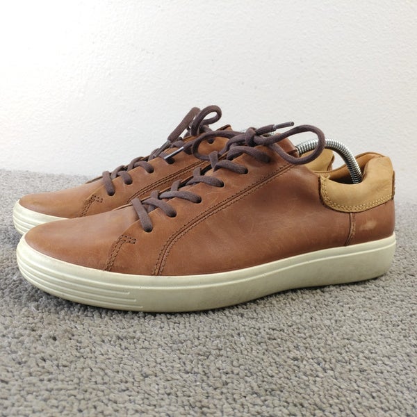ECCO Soft 7 Mens Size 45 EU Shoes Brown Leather Low Top Lace Up Sneakers